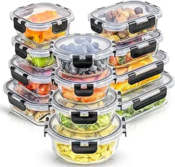 Glass Food Storage Containers Set for a Clever Kitchen 4 joyjolt 24 piece glass containers