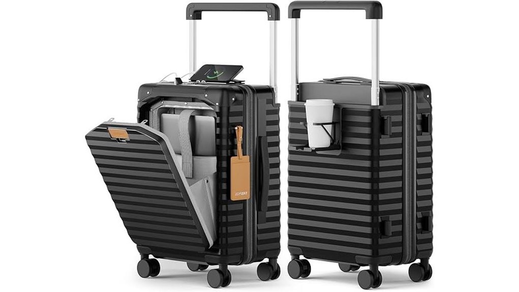 Best Luggage with Easy-Access Front Pockets (Laptop-Friendly) 2 joyway 20 inch hardshell usb