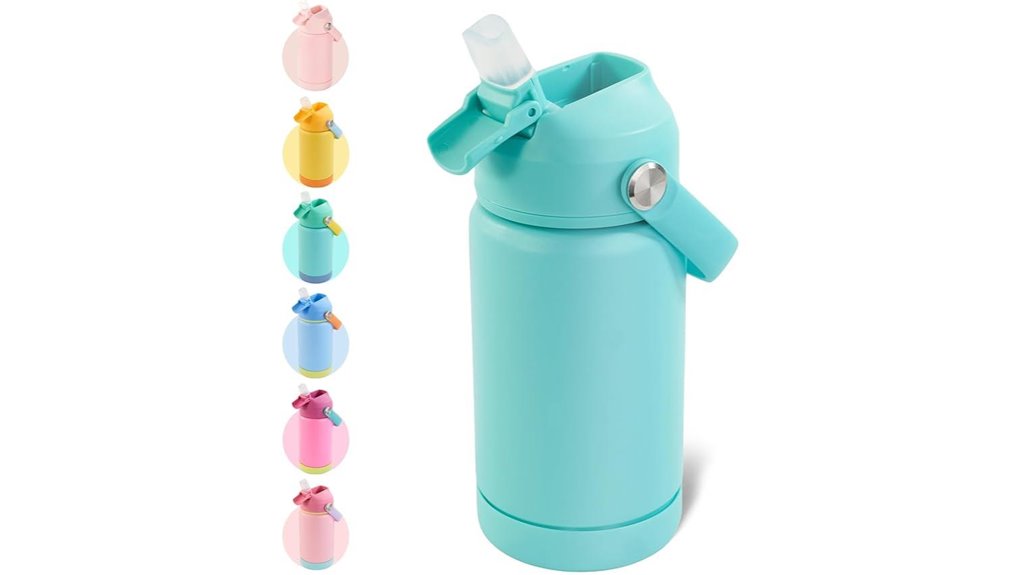 Spillproof Kids Water Bottles That Keep Travel Snacks Out 14 kerilyn 12oz leak proof green