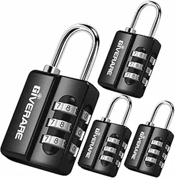 Best Small Padlocks for Travel: Smooth Shackle You’ll Love 9 keyless 3 digit black locks