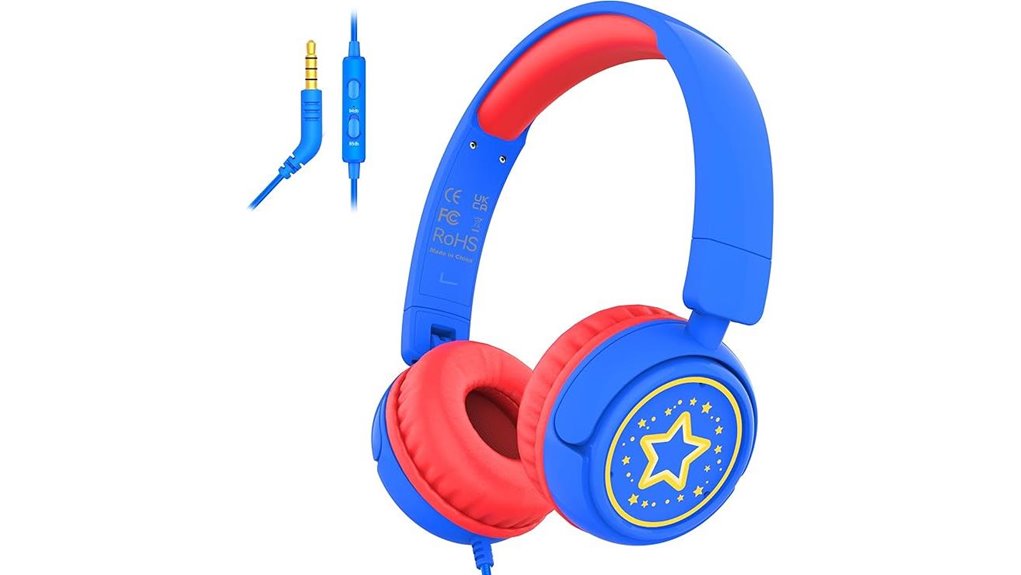 kid s volume limited foldable headphones