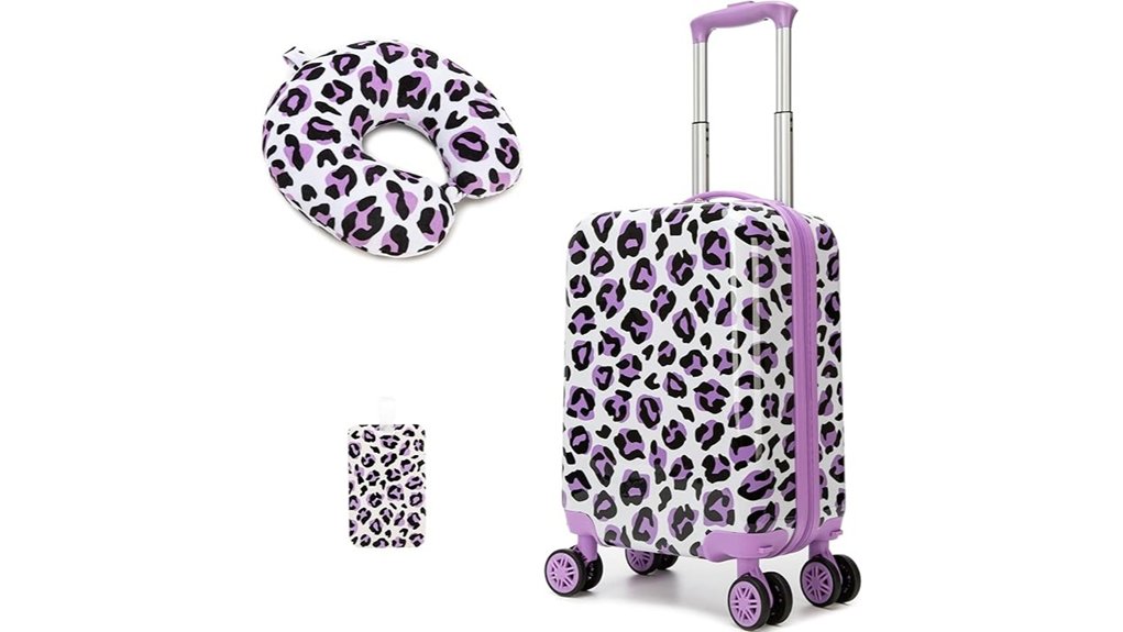 Kids Luggage That Actually Rolls Well (Not Just Cute) 2 kids 16 inch purple spinner
