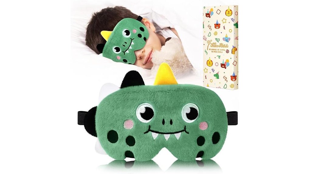 Soft, Adjustable Kids Sleep Masks for Flights Parents Need 7 kids dinosaur plush mask