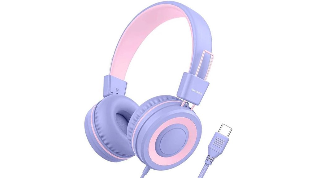 kids foldable usb c headphones