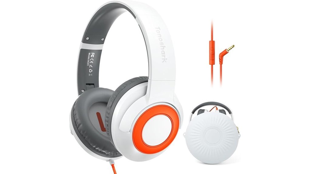 kids pink foldable headphones