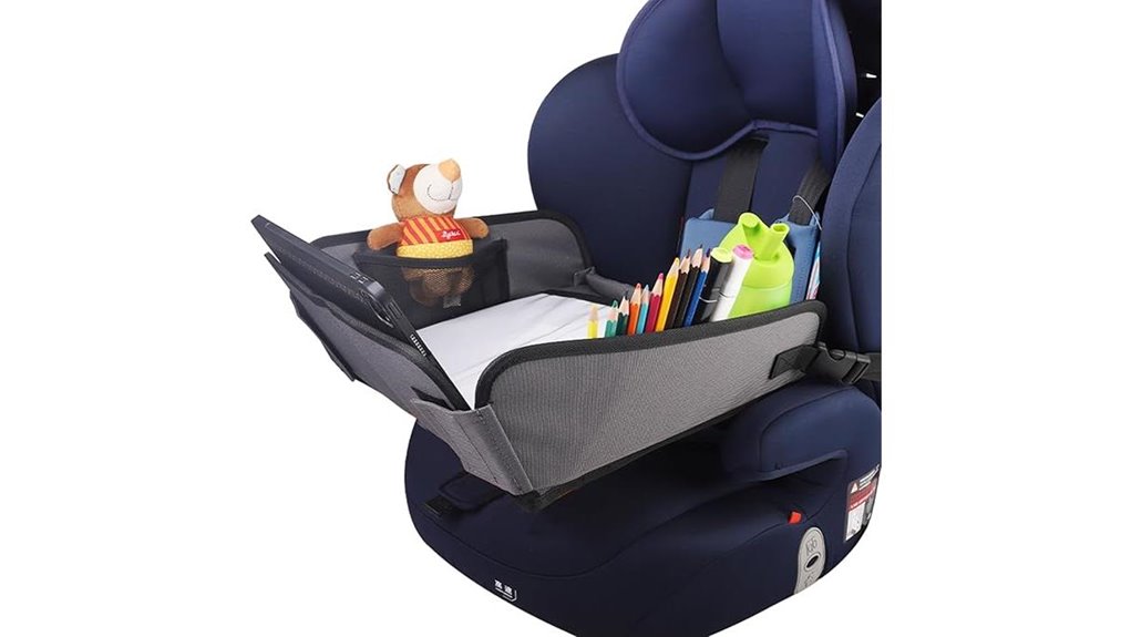 Must-Have Wipe-Clean Backseat Snack Trays for Family Travel 12 kids travel tray grey