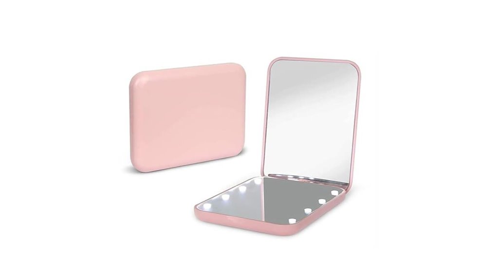 Compact Mirror with LED Ring (Pocket) for On-the-Go Glow 2 kintion led pocket mirror