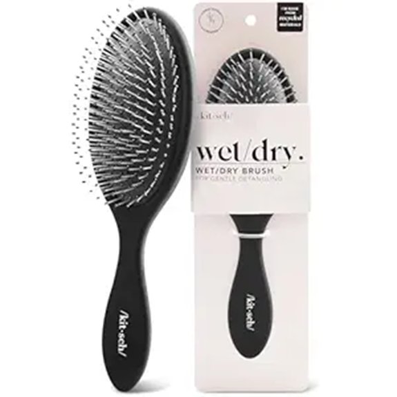 Best Travel Hairbrushes That Protect Fine Hair From Breakage 12 kitsch black universal detangler