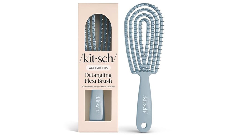 Best Travel Hairbrushes That Protect Fine Hair From Breakage 10 kitsch haze blue detangler