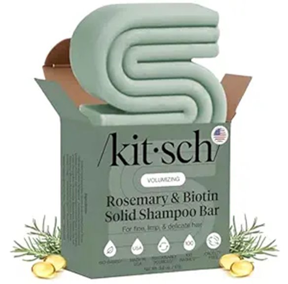 Best Long‑Lasting Solid Shampoo Bars for Travel 2 kitsch rosemary biotin shampoo