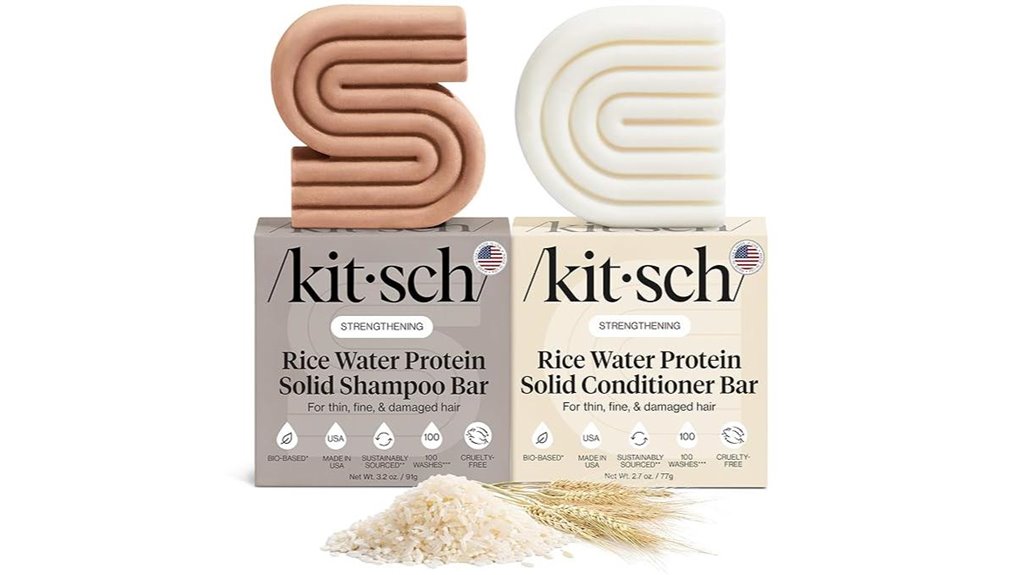 Solid Conditioner Bars Curly Hair Picks Perfect For Travel 9 kitsch solid rice duo