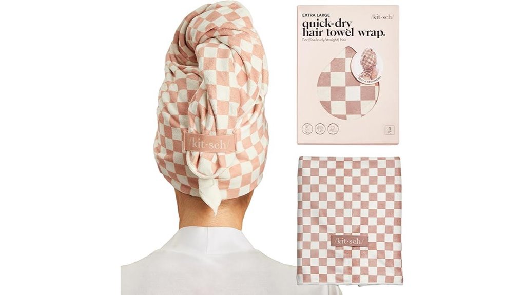 Microfiber Hair Towels (Quick Dry Turbans) That Save Hours 15 kitsch xl microfiber hairwrap