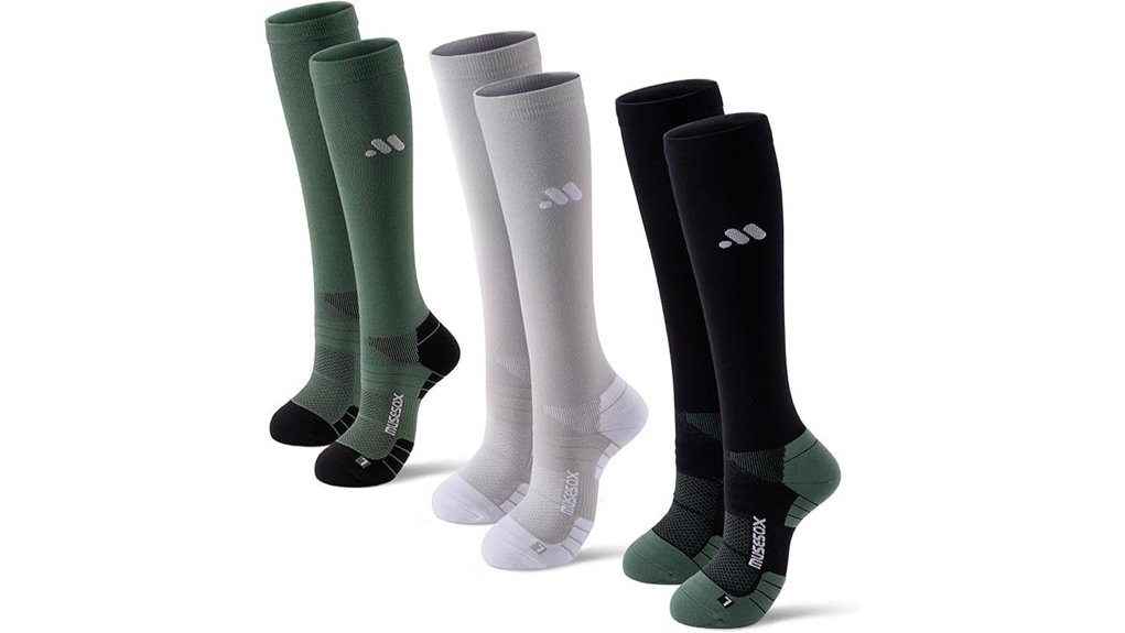 Best Compression Socks for Long Bus Rides (Graduated Fit) 4 knee high 15 20mmhg 3 pairs