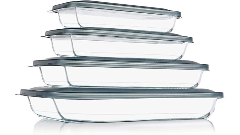 komuee 8 piece glass cookware