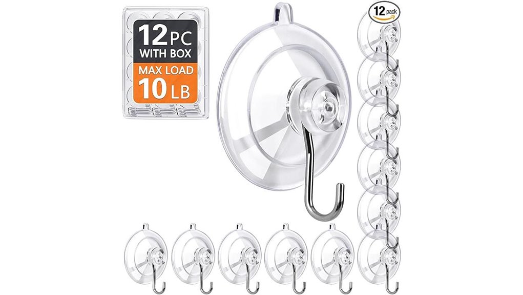 korcci 12 piece suction hooks