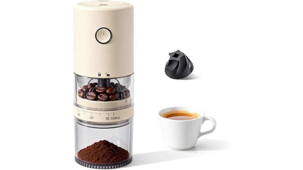 Coffee Grinder (Compact) That Delivers Fresh Espresso 7 lamido portable burr grinder