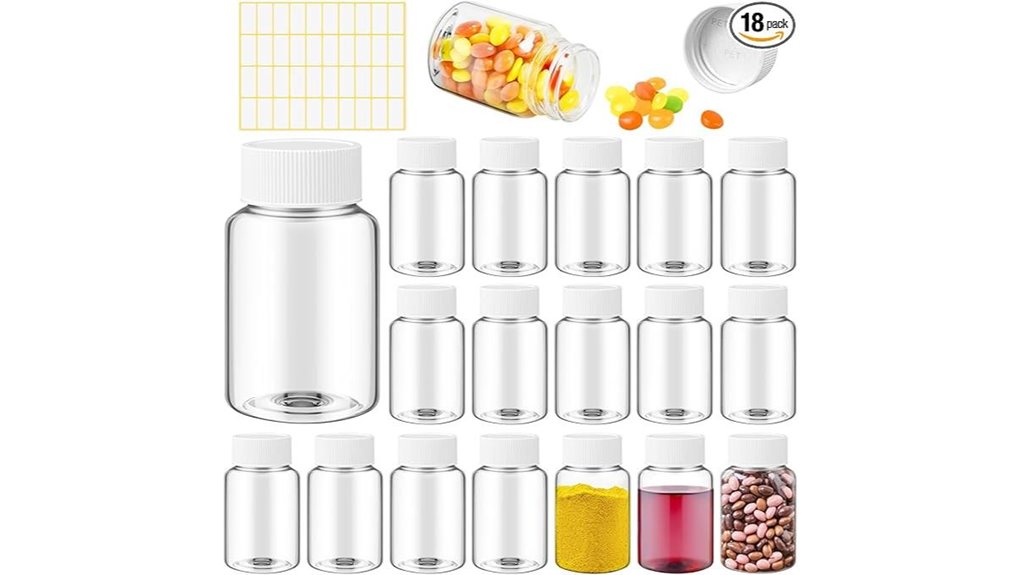 Best Small, Labeled, Durable Travel Pill Bottles You Need 14 lamoutor 18 80ml bottles