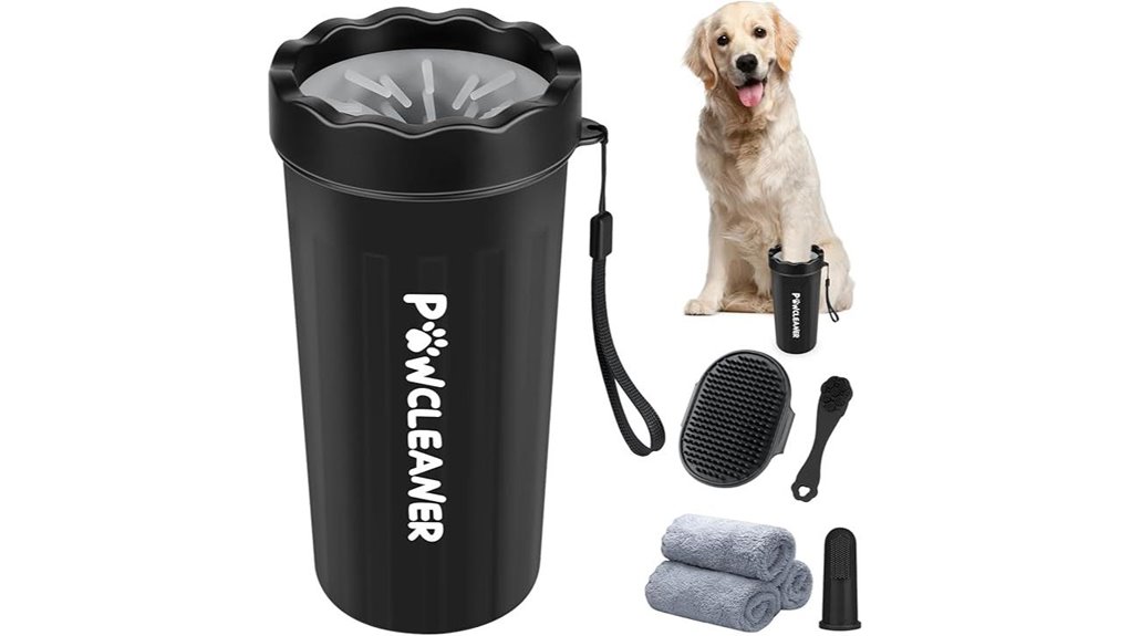 Portable Paw Cleaners Quick Rinse Cups for Muddy Travel Days 4 large black 7 in one kit