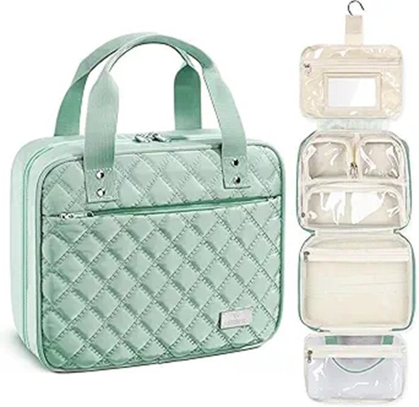 Best Hanging Toiletry Bags with Detachable Liquids Pouches 7 large hooked travel toiletry