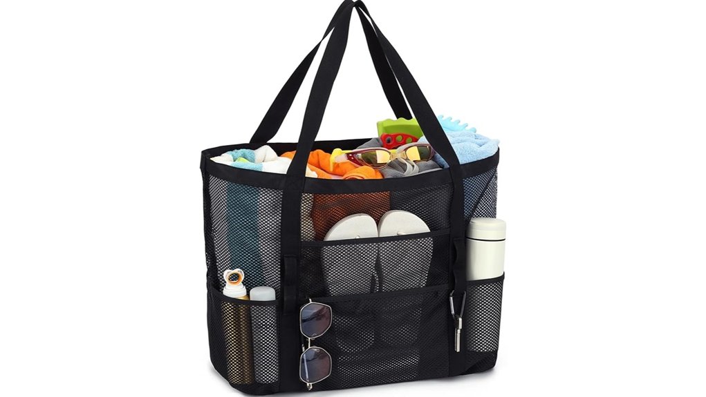 large mesh tote pockets