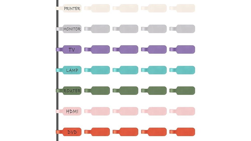 Reusable Cable Labels for Travel Kits (Color-Coded) Stay Tidy 4 large multicolored 35 piece tags