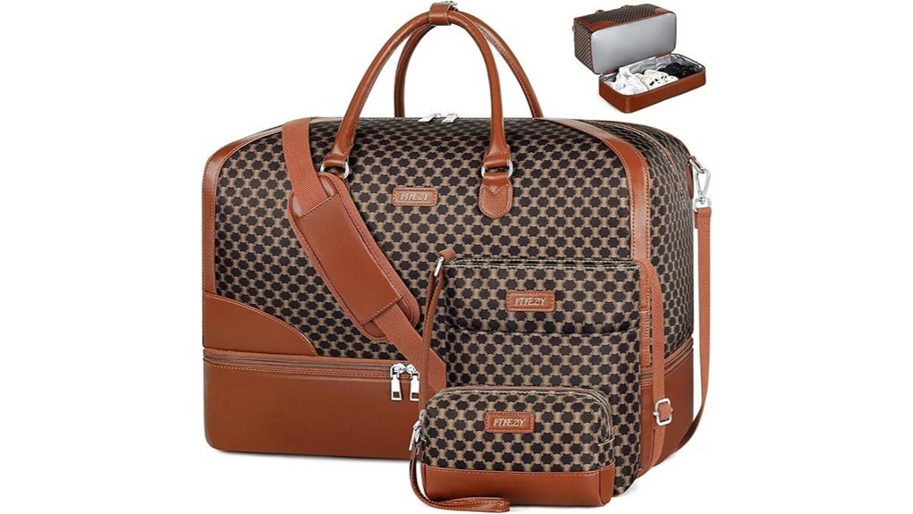 large nylon duffel shoe compartment