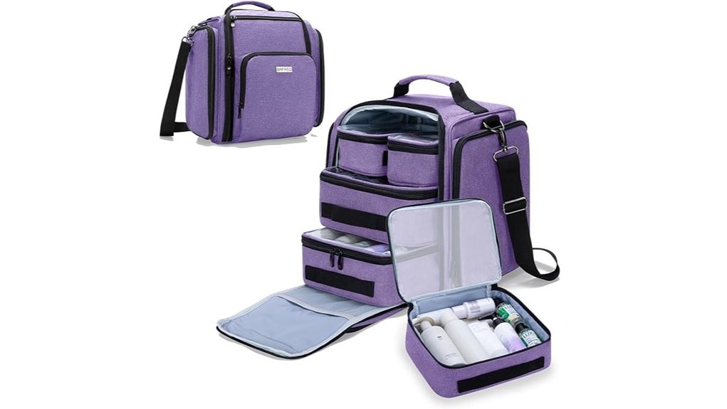 large purple toiletry bag