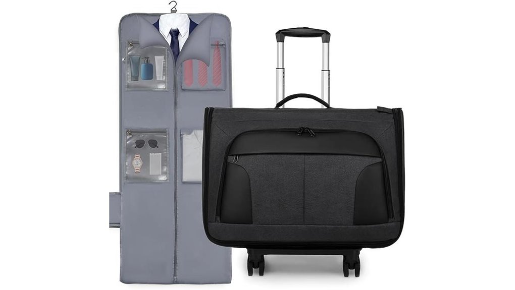 Carry‑On Suitcases with Removable Garment Sleeves for Jetsetters 6 large rolling garment bag