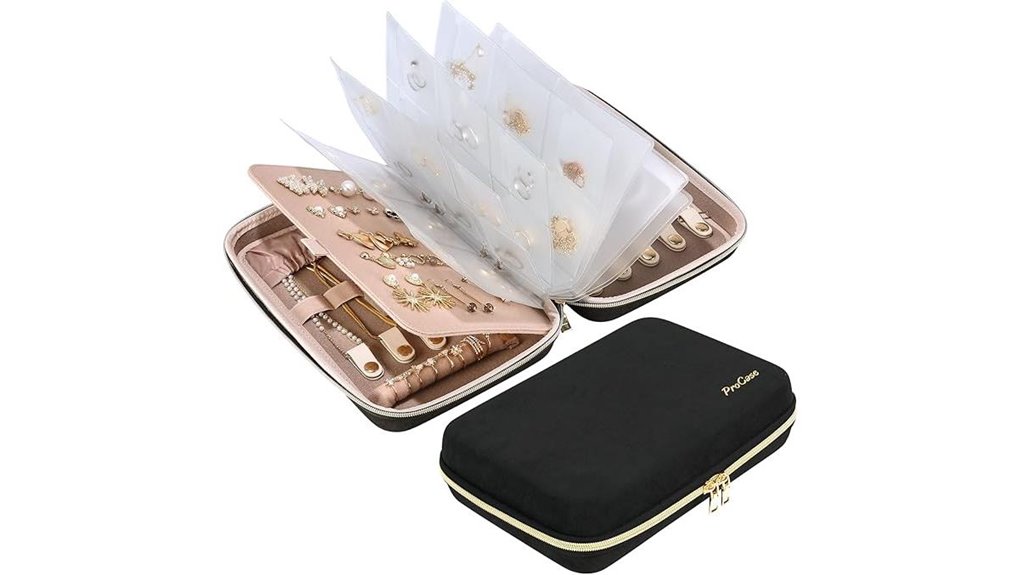 Travel Jewelry Organizers: No Tangling, No Lost Studs 9 large zippered jewelry organizer