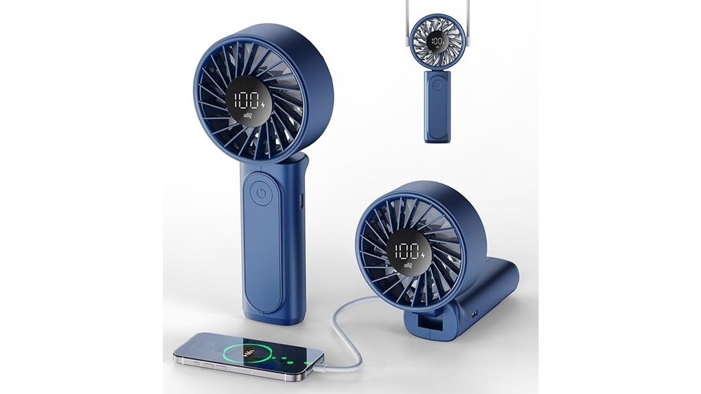 lcd 6 speed neck fan