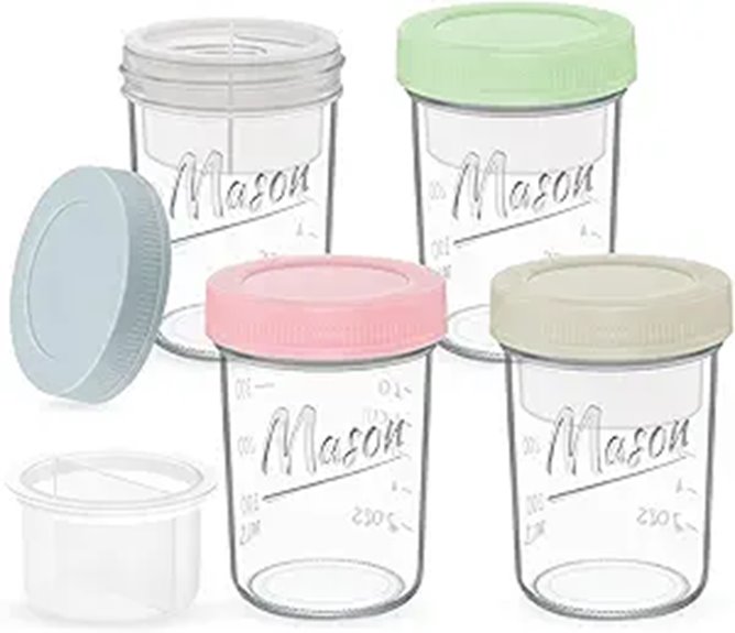 Leakproof Snack Jar (Wide Mouth): The Ultimate Snack Keeper 8 leak proof 16oz overnight jars
