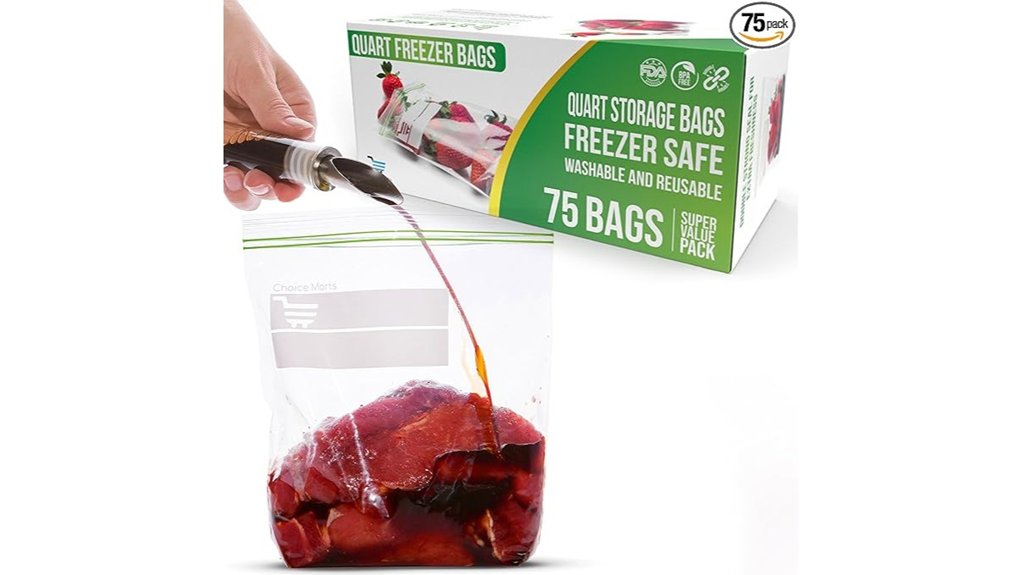 Clear Quart-Size Bags That Don't Split – Thick Seams 3 leak proof quart freezer bags