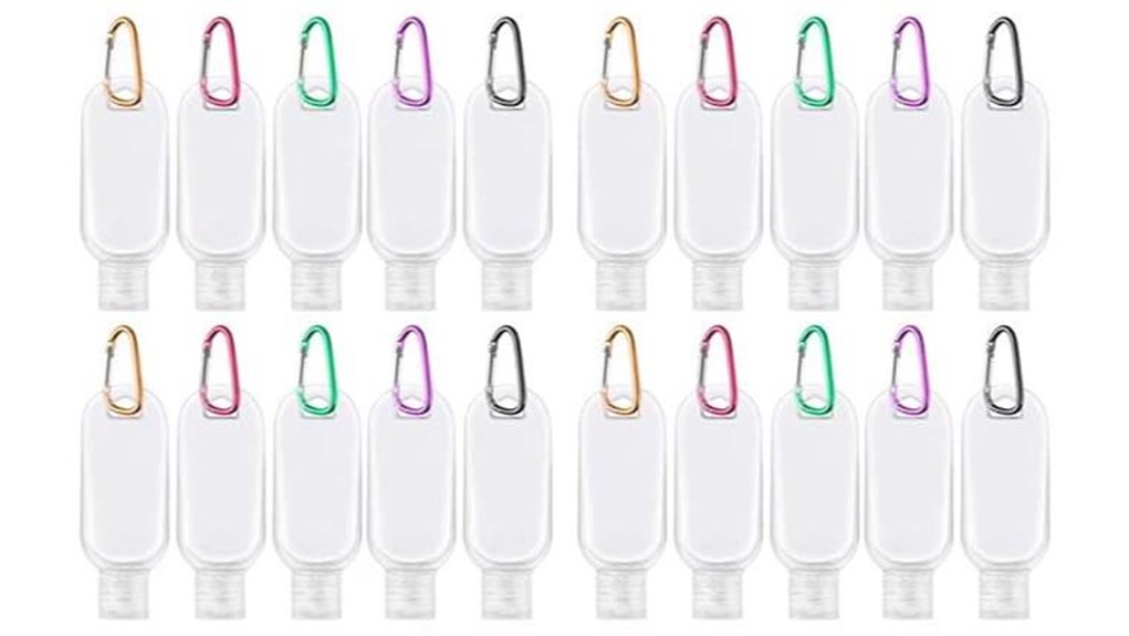 Best Hand Sanitizer Bottles Clip‑On & Refillable for Travel 15 leakproof 1oz squeeze bottles
