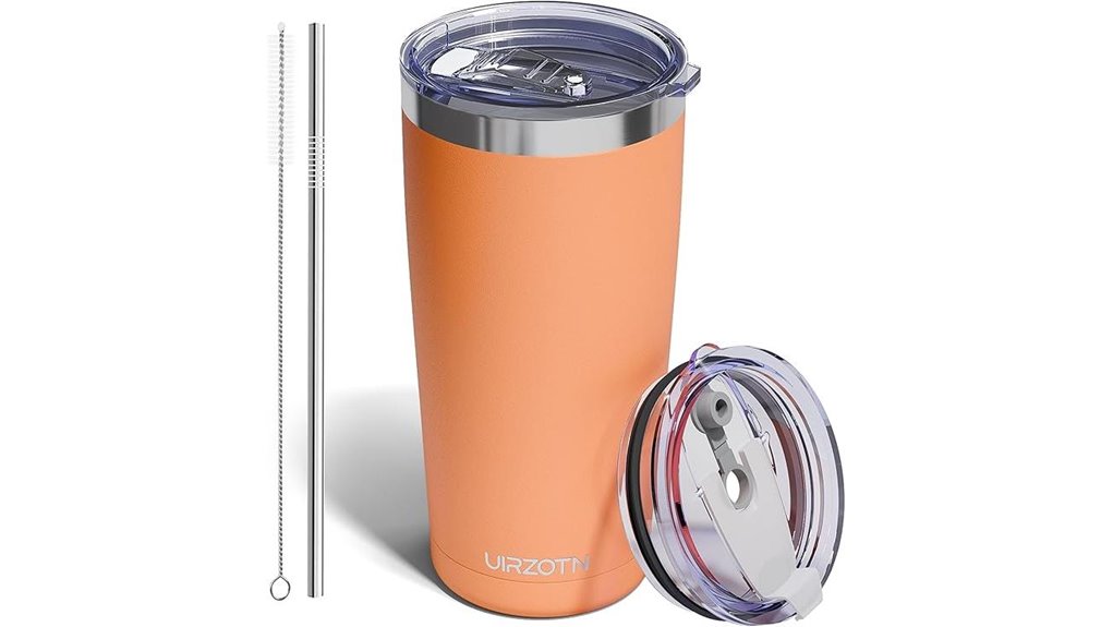 Best Insulated Tumblers for Road Trips: Hot & Spill-Resistant 11 leakproof 20oz orange tumbler