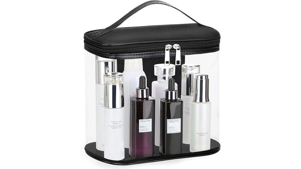 Best Clear Toiletry Bags That Don’t Crack (Thick Vinyl) 1 leakproof clear black bag
