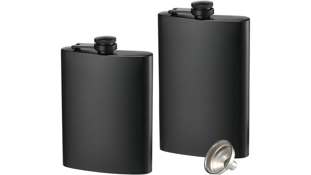 Top Travel Flasks (Hip Flasks for Spirits) That Keep Vodka Cool 2 leakproof matte black flasks