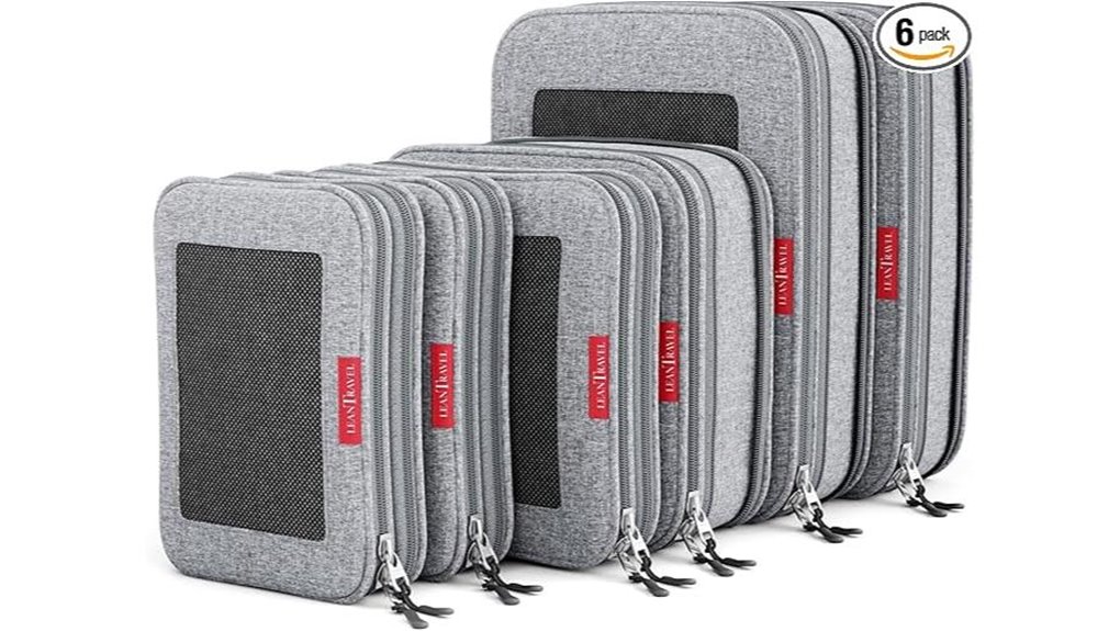 Best Compression Packing Cubes for Small Carry‑Ons 7 leantravel 6 pack grey cubes