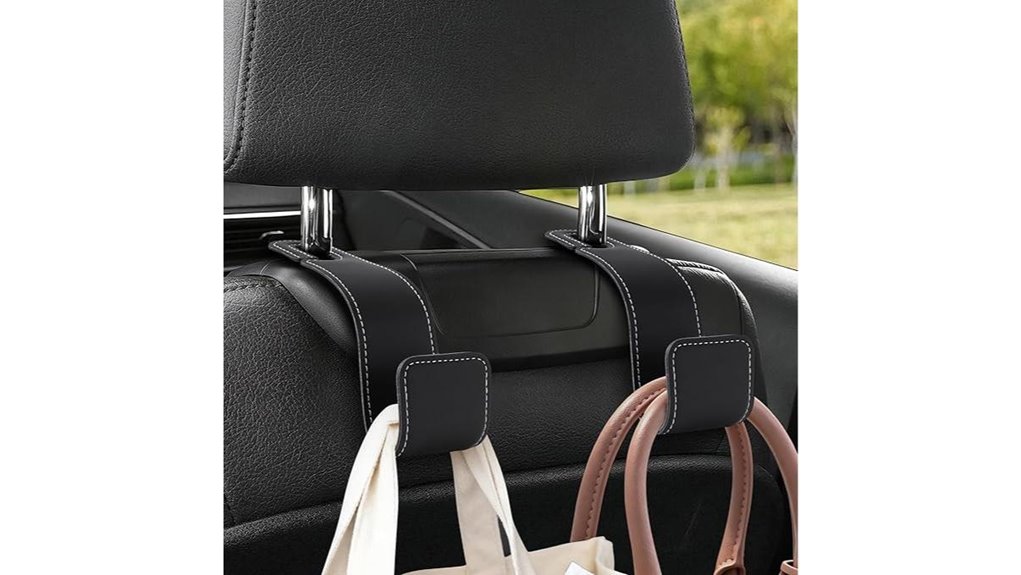 Top Travel Seatback Hooks to Keep Headphones and Bags Secure 12 leather car purse hook