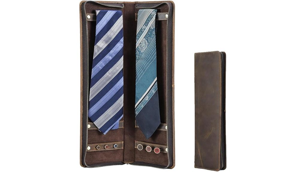 leather neckties cufflinks case