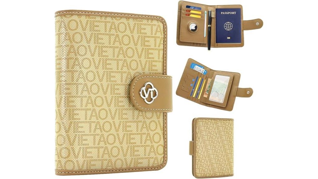 Travel Document Organizers with Pen Loops & SIM Pockets 3 leather passport rfid airtag