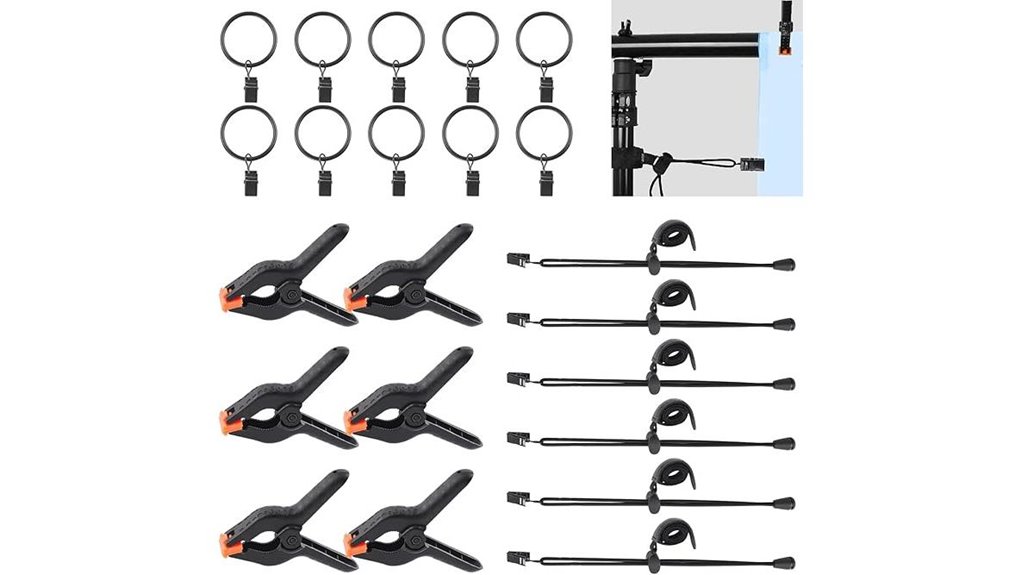Portable Backdrop Clips For Travel Creators: Easy Setup 11 leather ring spring clips