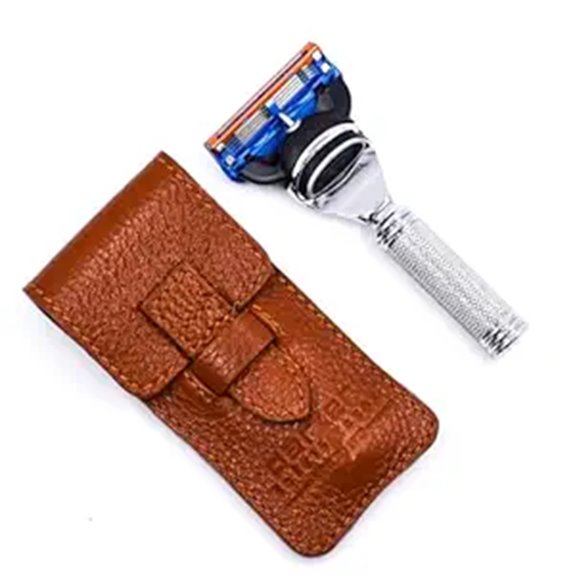 leather sheathed parker fusion razor