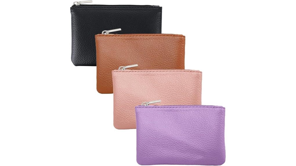leather zipper coin purses