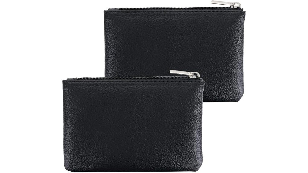 leather zipper coin set