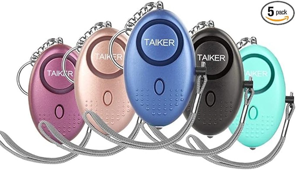 Personal Safety Alarms With Easy Pull‑Pins for Travelers 13 led 140db keychain pack