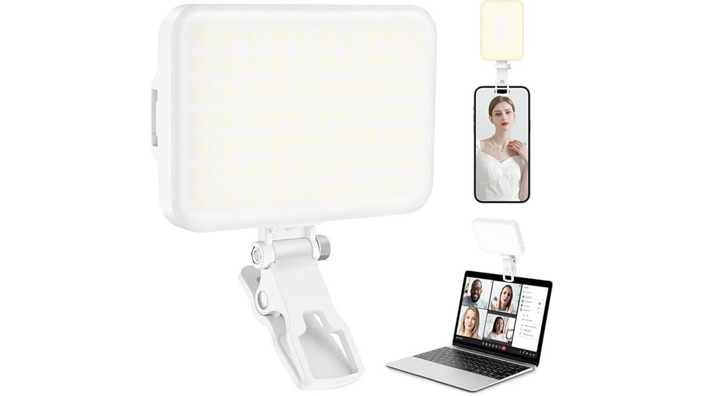 Best Portable Light Panels for Travel Video Calls (Clip-On) 2 led tripod selfie light