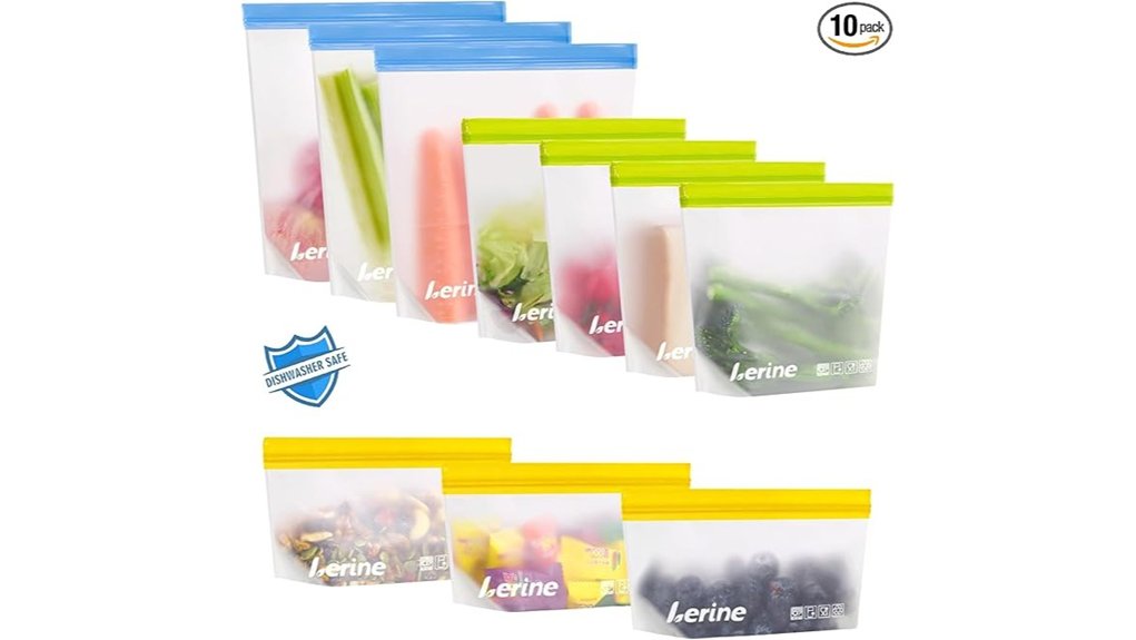 lerine 10 pack silicone bags