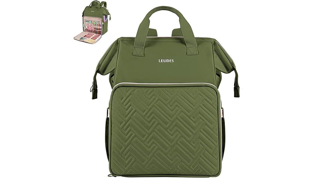 leudes army green backpack