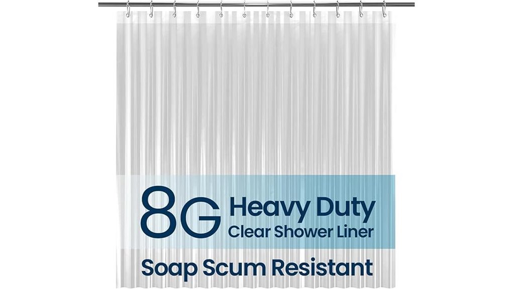 Shower Curtain Liner (Mildew-Resistant) That Keeps Mildew Away 3 liba 72x72 clear curtain