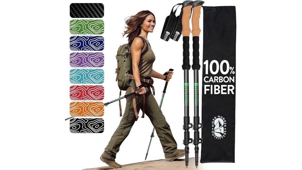 Best Hiking Poles (Carbon Fiber Folding) for Trail Lightness 3 light carbon quick adjust poles